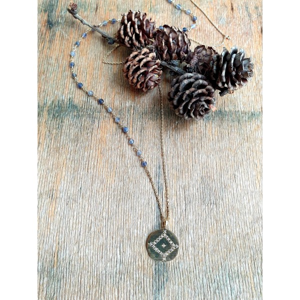 Hanka IN ilgas kaklo papuošalas su jolitu ir cirkoniu